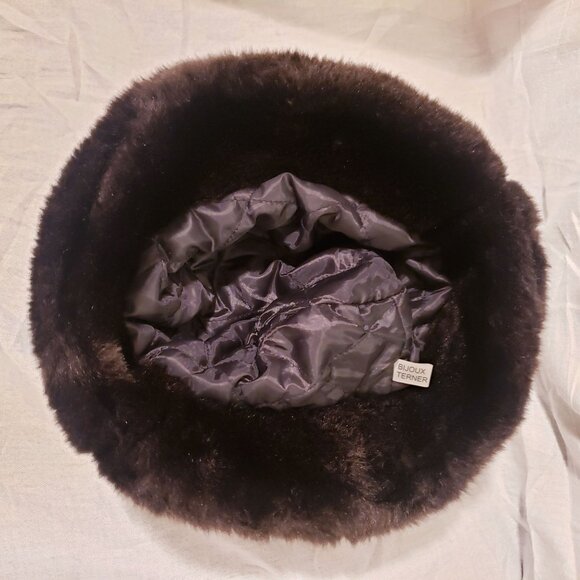 Bijoux Terner Faux Fur Black Elegant Cozy Convertible Bucket Hat O/S EUC - Picture 4 of 6